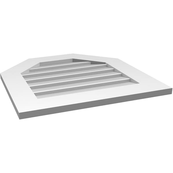 Ekena Millwork Octagonal Top Surface Mount PVC Gable Vent w/ 3-1/2"W x 1"P Standard Frame, 24"W x 24"H - GVPOT24X2401SN