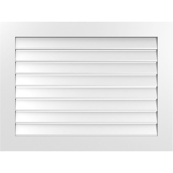 Ekena Millwork Vertical Surface Mount PVC Gable Vent: Functional, w/ 3-1/2"W x 1"P Standard Frame, 40"W x 30"H - GVPVE40X3001SF