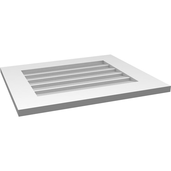 Ekena Millwork Vertical Surface Mount PVC Gable Vent: Non-Functional, w/ 3-1/2"W x 1"P Standard Frame, 24"W x 20"H - GVPVE24X2001SN