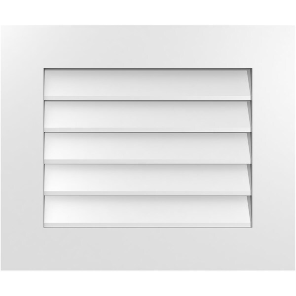 Ekena Millwork Vertical Surface Mount PVC Gable Vent: Non-Functional, w/ 3-1/2"W x 1"P Standard Frame, 24"W x 20"H - GVPVE24X2001SN