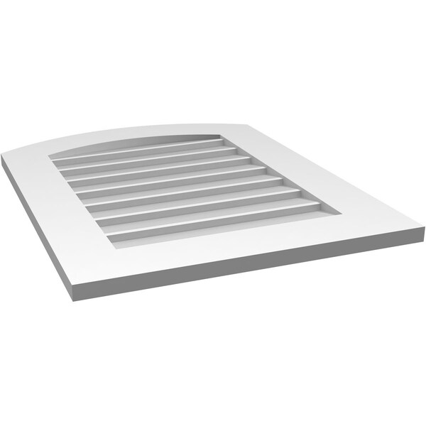 Ekena Millwork Arch Top Surface Mount PVC Gable Vent: Functional, w/ 3-1/2"W x 1"P Standard Frame, 22"W x 28"H - GVPAR22X2801SF