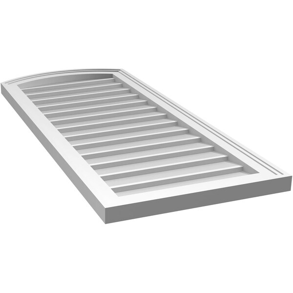 Ekena Millwork Arch Top Surface Mount PVC Gable Vent: Functional, w/ 2"W x 1-1/2"P Brickmould Frame, 18"W x 42"H - GVPAR18X4202SF