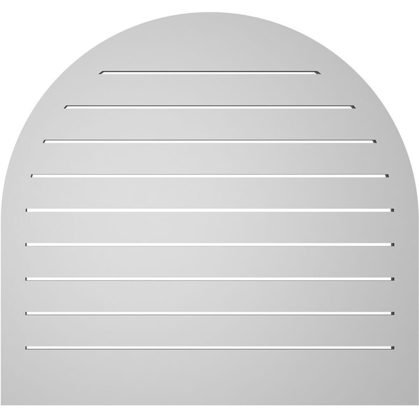 Ekena Millwork Round Top Surface Mount PVC Gable Vent: Functional, w/ 2"W x 2"P Brickmould Sill Frame, 34"W x 32"H - GVPRT34X3203SF