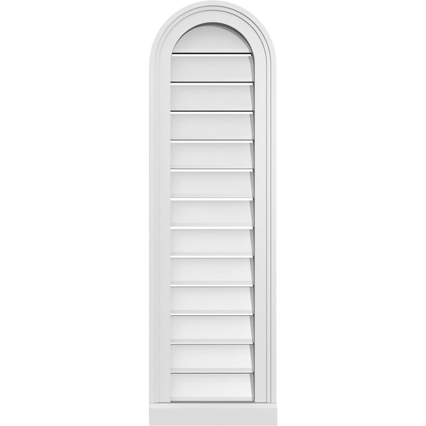 Ekena Millwork Round Top Surface Mount PVC Gable Vent: Functional, w/ 2"W x 2"P Brickmould Sill Frame, 12"W x 40"H - GVPRT12X4003SF