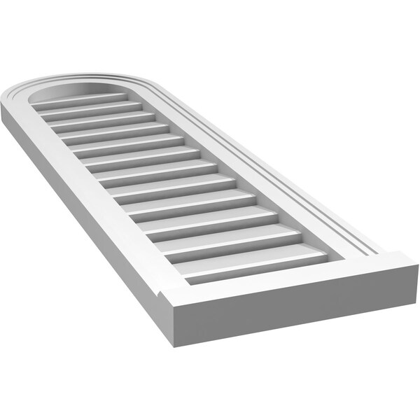 Ekena Millwork Round Top Surface Mount PVC Gable Vent: Functional, w/ 2"W x 2"P Brickmould Sill Frame, 12"W x 40"H - GVPRT12X4003SF