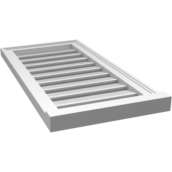 Ekena Millwork Vertical Surface Mount PVC Gable Vent: Functional, w/ 2"W x 2"P Brickmould Sill Frame, 16"W x 32"H - GVPVE16X3203SF