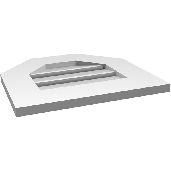 Ekena Millwork Octagonal Top Surface Mount PVC Gable Vent: Functional, w/ 3-1/2"W x 1"P Standard Frame, 18"W x 16"H - GVPOT18X1601SF