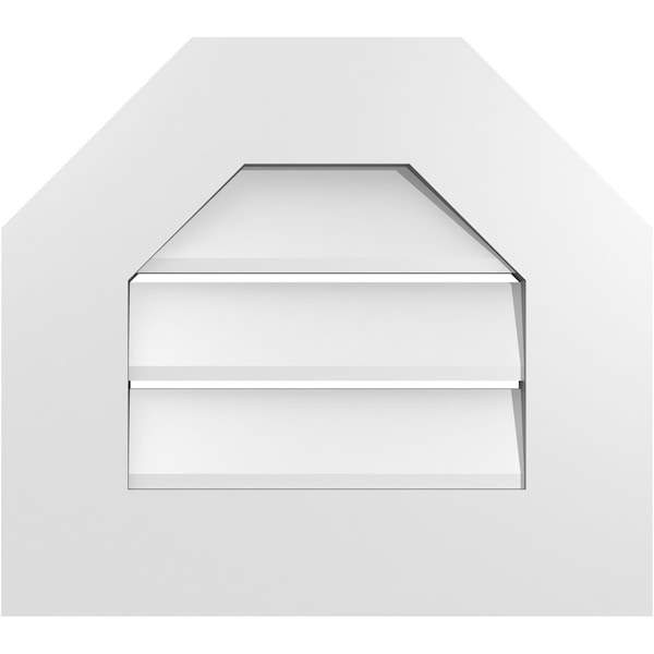 Ekena Millwork Octagonal Top Surface Mount PVC Gable Vent: Functional, w/ 3-1/2"W x 1"P Standard Frame, 18"W x 16"H - GVPOT18X1601SF