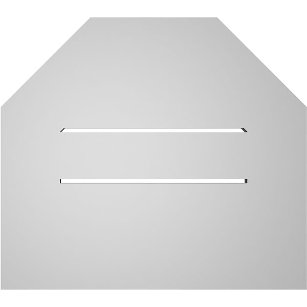 Ekena Millwork Octagonal Top Surface Mount PVC Gable Vent: Functional, w/ 3-1/2"W x 1"P Standard Frame, 18"W x 16"H - GVPOT18X1601SF
