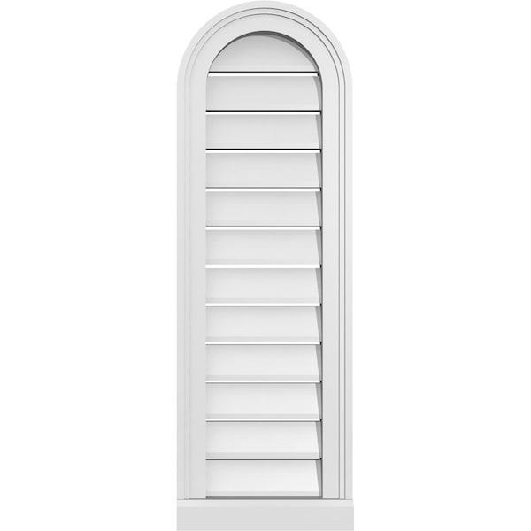 Ekena Millwork Round Top Surface Mount PVC Gable Vent: Functional, w/ 2"W x 2"P Brickmould Sill Frame, 12"W x 36"H - GVPRT12X3603SF