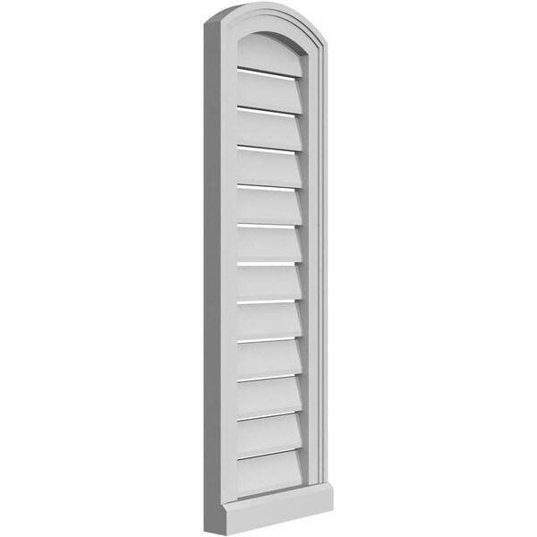 Ekena Millwork Arch Top Surface Mount PVC Gable Vent w/ 2"W x 2"P Brickmould Sill Frame, 12"W x 34"H - GVPAR12X3403SN