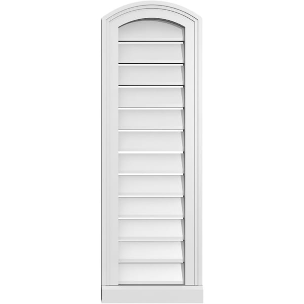 Ekena Millwork Arch Top Surface Mount PVC Gable Vent w/ 2"W x 2"P Brickmould Sill Frame, 12"W x 34"H - GVPAR12X3403SN