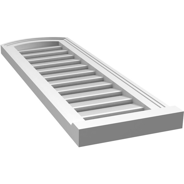 Ekena Millwork Arch Top Surface Mount PVC Gable Vent w/ 2"W x 2"P Brickmould Sill Frame, 12"W x 34"H - GVPAR12X3403SN
