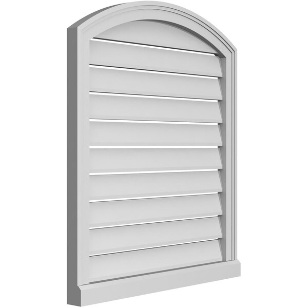 Ekena Millwork Arch Top Surface Mount PVC Gable Vent w/ 2"W x 2"P Brickmould Sill Frame, 28"W x 30"H - GVPAR28X3003SN