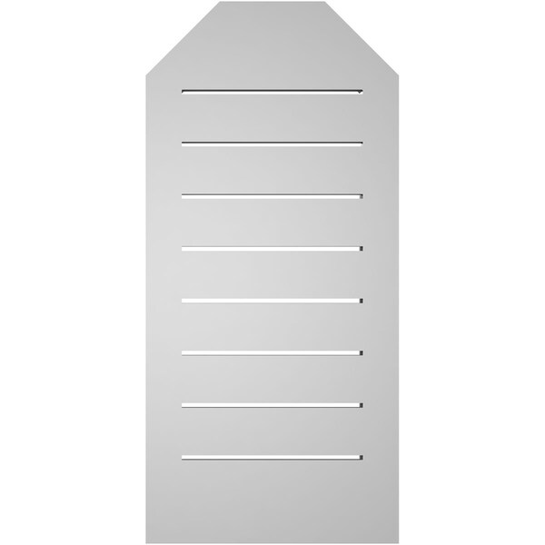Ekena Millwork Octagonal Top Surface Mount PVC Gable Vent w/ 2"W x 2"P Brickmould Sill Frame, 14"W x 30"H - GVPOT14X3003SF