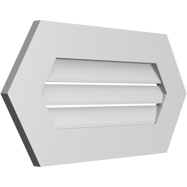 Ekena Millwork Half Round Surface Mount PVC Gable Vent: Functional, w/ 3-1/2"W x 1"P Standard Frame, 28"W x 14"H - GVPHR28X1401SF