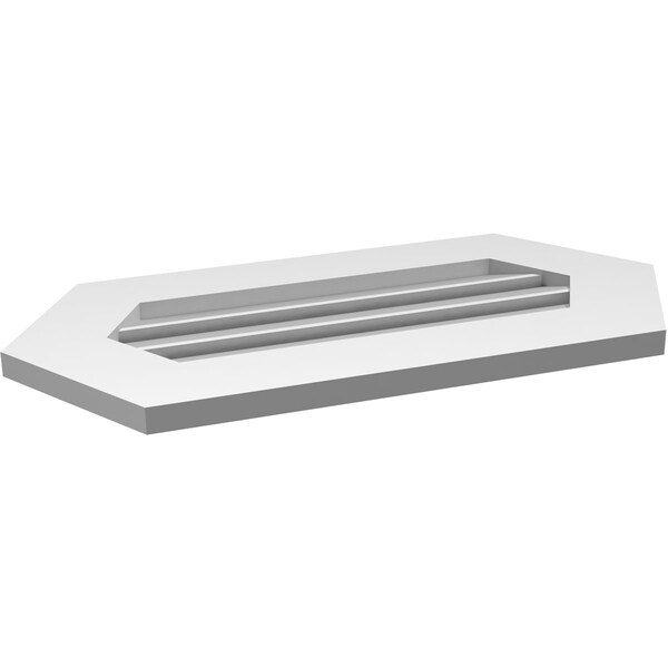 Ekena Millwork Half Round Surface Mount PVC Gable Vent: Functional, w/ 3-1/2"W x 1"P Standard Frame, 28"W x 14"H - GVPHR28X1401SF