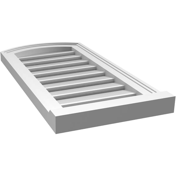 Ekena Millwork Arch Top Surface Mount PVC Gable Vent w/ 2"W x 2"P Brickmould Sill Frame, 14"W x 26"H - GVPAR14X2603SN