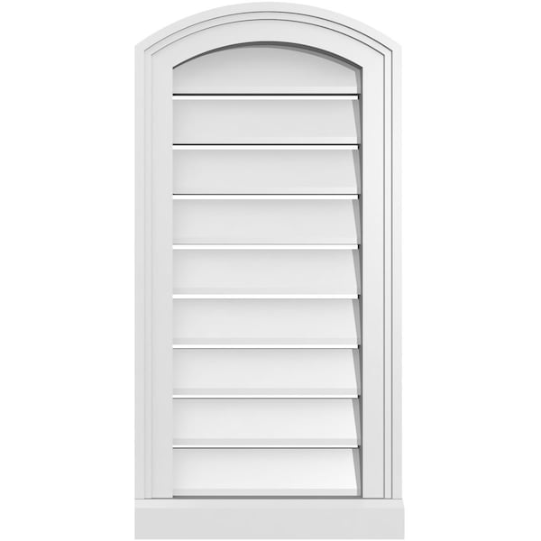 Ekena Millwork Arch Top Surface Mount PVC Gable Vent w/ 2"W x 2"P Brickmould Sill Frame, 14"W x 26"H - GVPAR14X2603SN