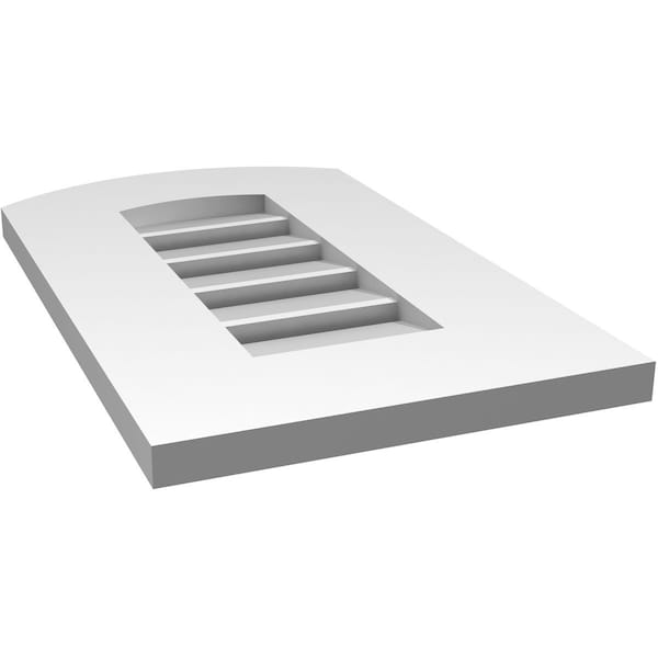 Ekena Millwork Arch Top Surface Mount PVC Gable Vent: Non-Functional, w/ 3-1/2"W x 1"P Standard Frame, 12"W x 18"H - GVPAR12X1801SN