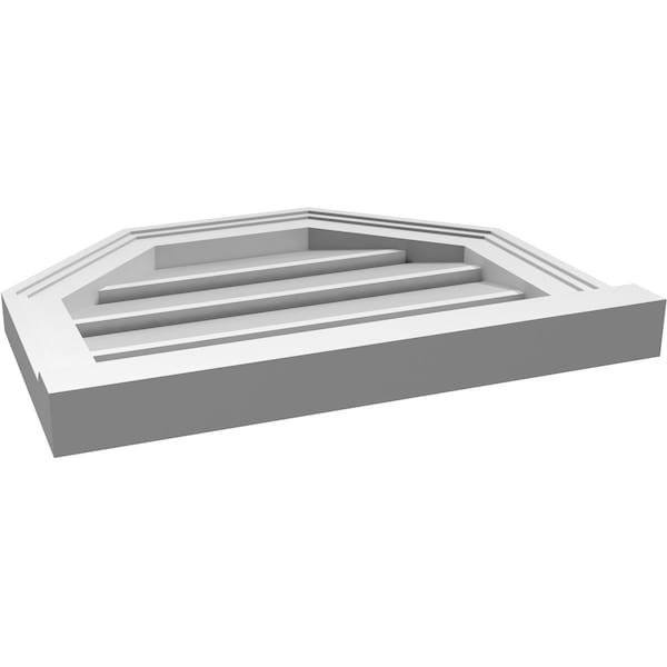 Ekena Millwork Octagonal Top Surface Mount PVC Gable Vent w/ 2"W x 2"P Brickmould Sill Frame, 20"W x 16"H - GVPOT20X1603SF