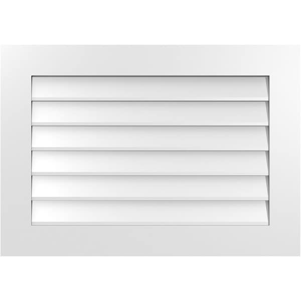 Ekena Millwork Vertical Surface Mount PVC Gable Vent: Non-Functional, w/3-1/2"W x 1"H, Standard Frame, 34"W x 24"H - GVPVE34X2401SN