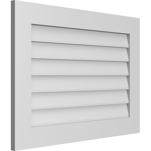 Ekena Millwork Vertical Surface Mount PVC Gable Vent: Non-Functional, w/3-1/2"W x 1"H, Standard Frame, 34"W x 24"H - GVPVE34X2401SN