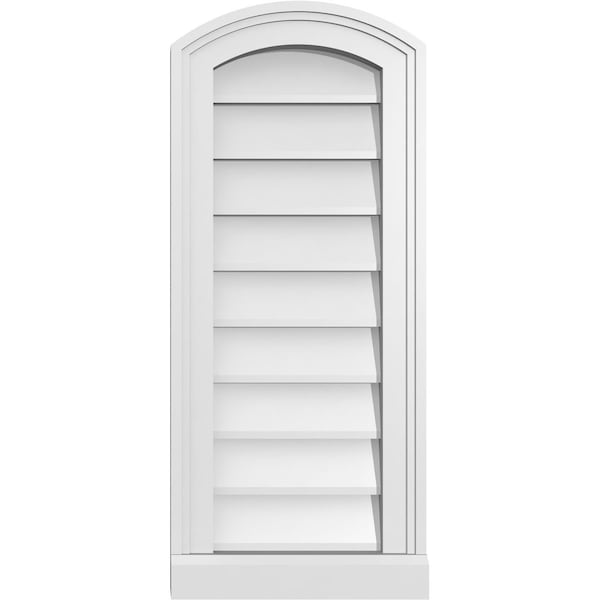 Ekena Millwork Arch Top Surface Mount PVC Gable Vent: Functional, w/ 2"W x 2"P Brickmould Sill Frame, 12"W x 28"H - GVPAR12X2803SF