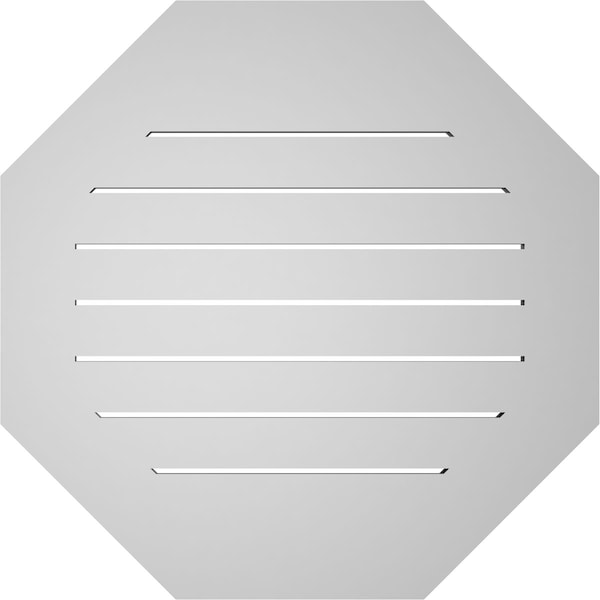 Ekena Millwork Octagonal Surface Mount PVC Gable Vent: Functional, w/ 3-1/2"W x 1"P Standard Frame, 28"W x 28"H - GVPOC28X2801SF