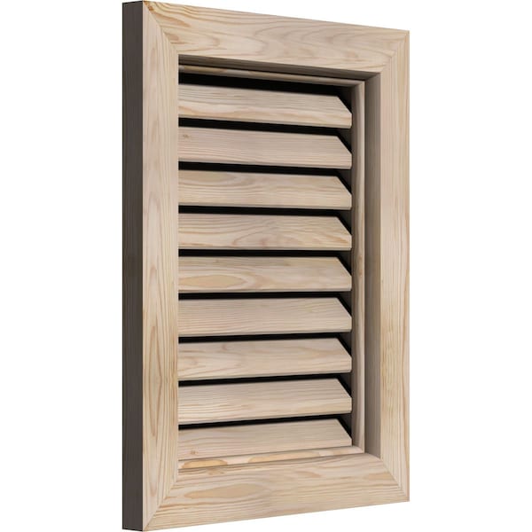 Ekena Millwork Vertical Gable Vent Primed, Functional, Pine Gable Vent w/ Brick Mould Face Frame, 22"W x 36"H - GVWVE22X3600SFPPI