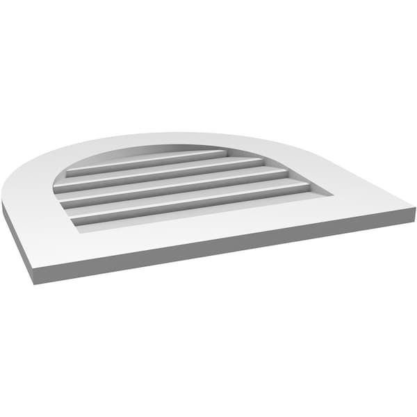Ekena Millwork Round Top Surface Mount PVC Gable Vent: Functional, w/ 3-1/2"W x 1"P Standard Frame, 24"W x 22"H - GVPRT24X2201SF