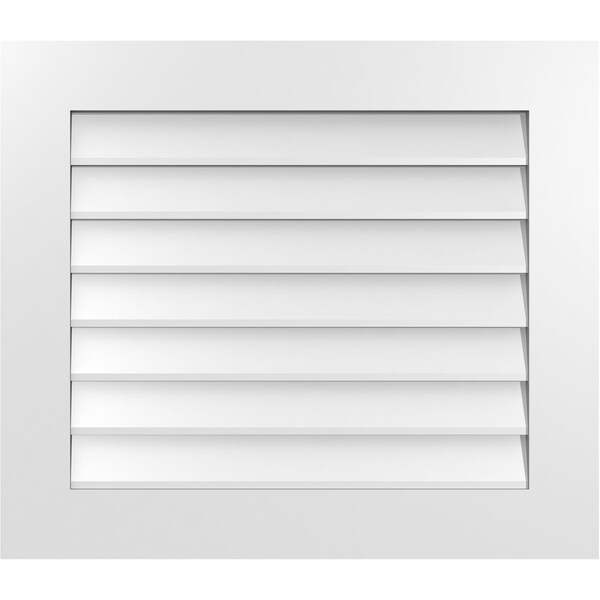 Ekena Millwork Vertical Surface Mount PVC Gable Vent: Non-Functional, w/ 3-1/2"W x 1"P Standard Frame, 30"W x 26"H - GVPVE30X2601SN