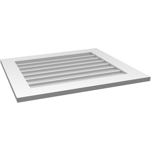 Ekena Millwork Vertical Surface Mount PVC Gable Vent: Non-Functional, w/ 3-1/2"W x 1"P Standard Frame, 30"W x 26"H - GVPVE30X2601SN