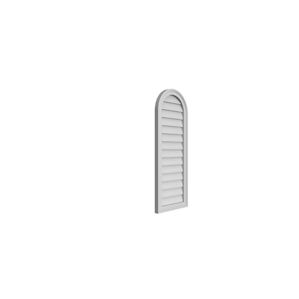 Ekena Millwork Round Top Surface Mount PVC Gable Vent w/ 2"W x 1-1/2"P Brickmould Frame, 16"W x 42"H - GVPRT16X4202SN