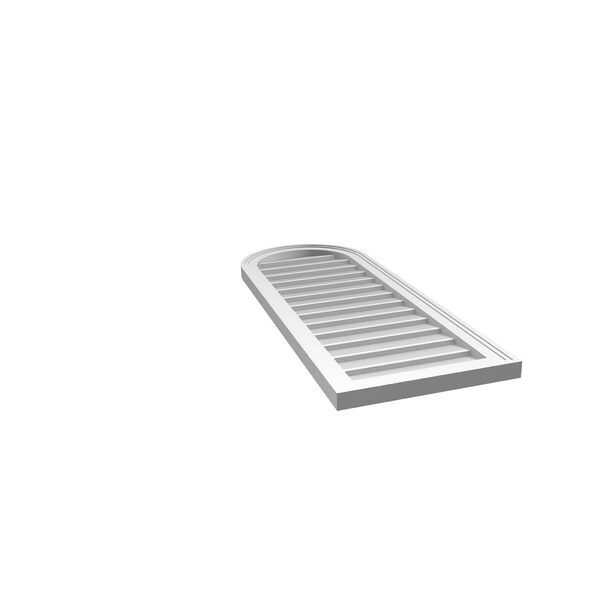 Ekena Millwork Round Top Surface Mount PVC Gable Vent w/ 2"W x 1-1/2"P Brickmould Frame, 16"W x 42"H - GVPRT16X4202SN