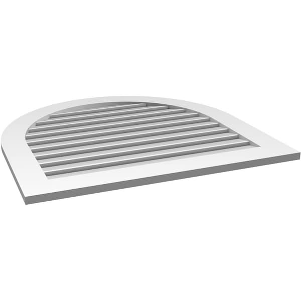 Ekena Millwork Round Top Surface Mount PVC Gable Vent: Functional, w/ 3-1/2"W x 1"P Standard Frame, 36"W x 34"H - GVPRT36X3401SF