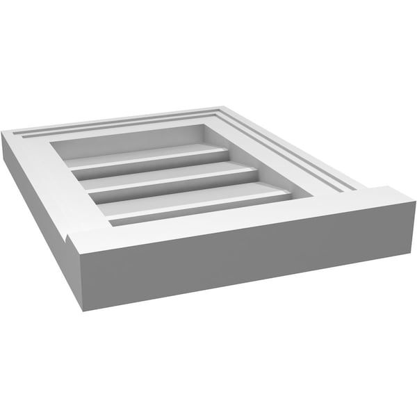 Ekena Millwork Vertical Surface Mount PVC Gable Vent: Functional, w/ 2"W x 2"P Brickmould Sill Frame, 12"W x 16"H - GVPVE12X1603SF
