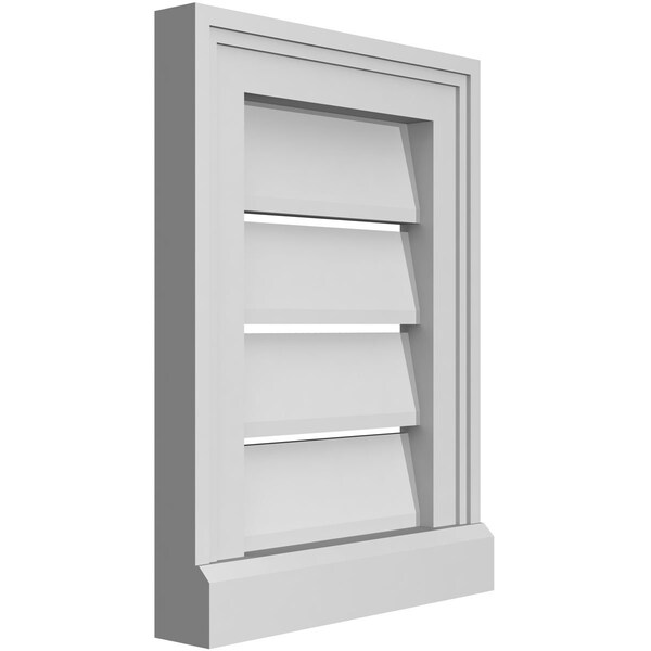 Ekena Millwork Vertical Surface Mount PVC Gable Vent: Functional, w/ 2"W x 2"P Brickmould Sill Frame, 12"W x 16"H - GVPVE12X1603SF