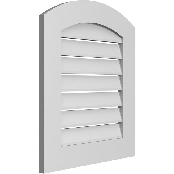 Ekena Millwork Arch Top Surface Mount PVC Gable Vent: Non-Functional, w/ 3-1/2"W x 1"P Standard Frame, 22"W x 24"H - GVPAR22X2401SN
