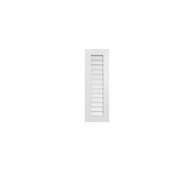 Ekena Millwork Vertical Surface Mount PVC Gable Vent: Functional, w/ 3-1/2"W x 1"P Standard Frame, 14"W x 42"H - GVPVE14X4201SF