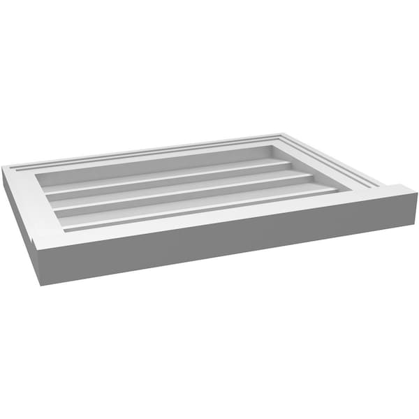 Ekena Millwork Vertical Surface Mount PVC Gable Vent w/ 2"W x 2"H , Brickmould Sill Frame, 22"W x 16"H - GVPVE22X1603SN