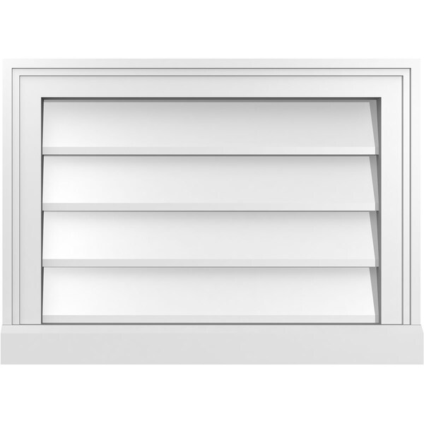 Ekena Millwork Vertical Surface Mount PVC Gable Vent w/ 2"W x 2"H , Brickmould Sill Frame, 22"W x 16"H - GVPVE22X1603SN