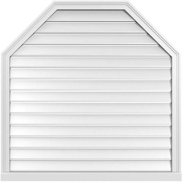 Ekena Millwork Octagonal Top Surface Mount PVC Gable Vent w/ 2"W x 2"P Brickmould Sill Frame, 42"W x 42"H - GVPOT42X4203SF