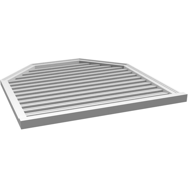 Ekena Millwork Octagonal Top Surface Mount PVC Gable Vent w/ 2"W x 2"P Brickmould Sill Frame, 42"W x 42"H - GVPOT42X4203SF