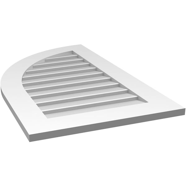 Ekena Millwork Quarter Round Top Left Surface Mount PVC Gable Vent w/ 3-1/2"W x 1"P Standard Frame, 22"W x 36"H - GVPQL22X3601SN
