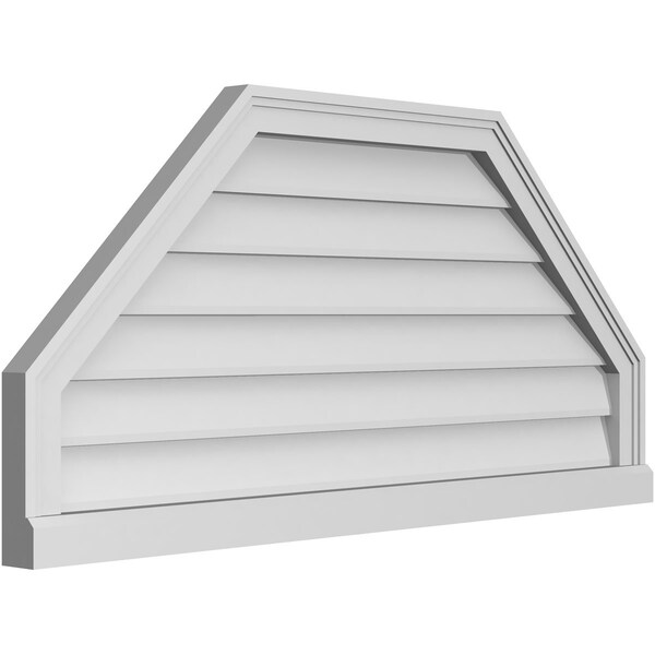 Ekena Millwork Octagonal Top Surface Mount PVC Gable Vent w/ 2"W x 2"P Brickmould Sill Frame, 42"W x 20"H - GVPOT42X2003SN