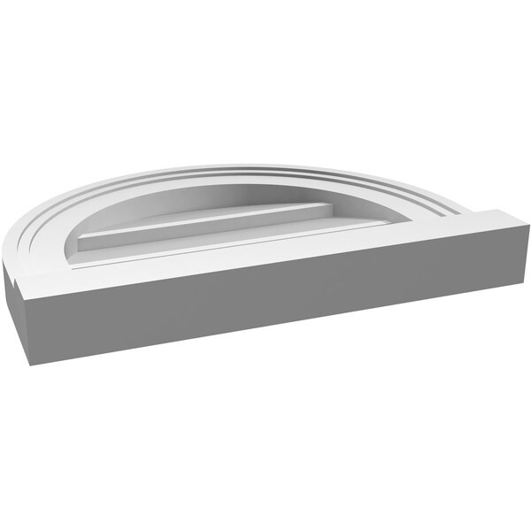 Ekena Millwork Round Top Surface Mount PVC Gable Vent w/ 2"W x 2"P Brickmould Sill Frame, 16"W x 12"H - GVPRT16X1203SN