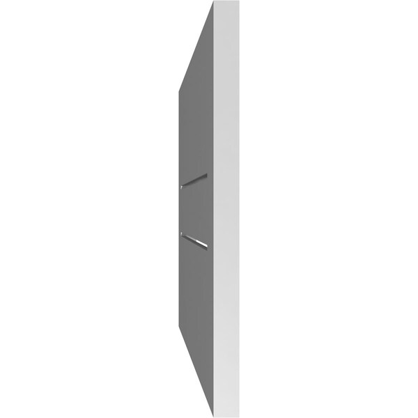 Ekena Millwork Vertical Surface Mount PVC Gable Vent: Functional, w/ 3-1/2"W x 1"P Standard Frame, 32"W x 16"H - GVPVE32X1601SF