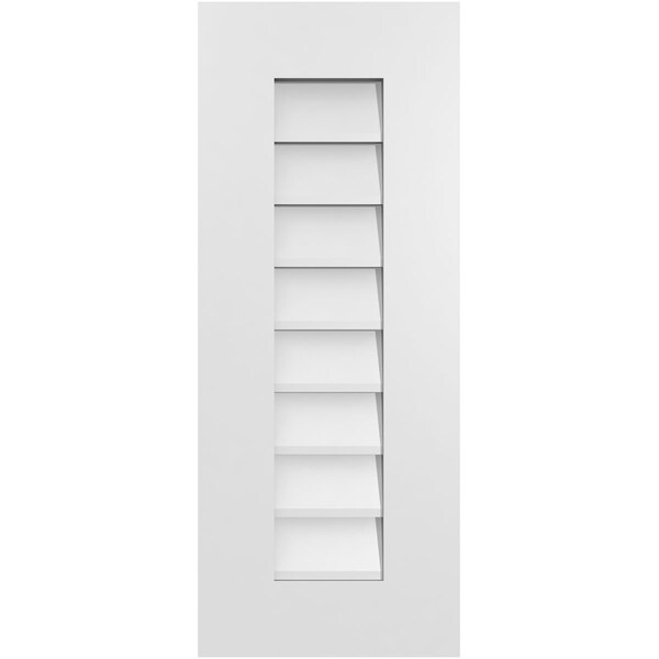 Ekena Millwork Vertical Surface Mount PVC Gable Vent: Non-Functional, w/ 3-1/2"W x 1"P Standard Frame, 12"W x 30"H - GVPVE12X3001SN