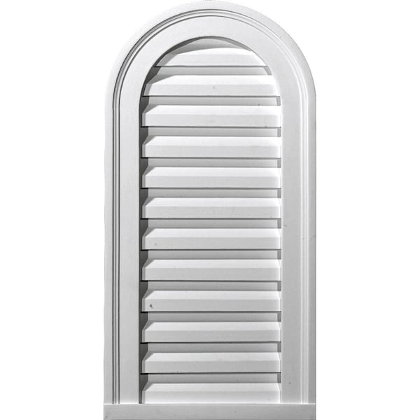 Ekena Millwork Cathedral Urethane Gable Vent Louver, Non-Functional, 16"W x 34"H - GVCA16X34D
